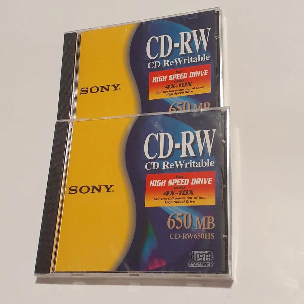 2 Sony CD-RW Disc 650MB CD-RW650HS New - Picture 1 of 2